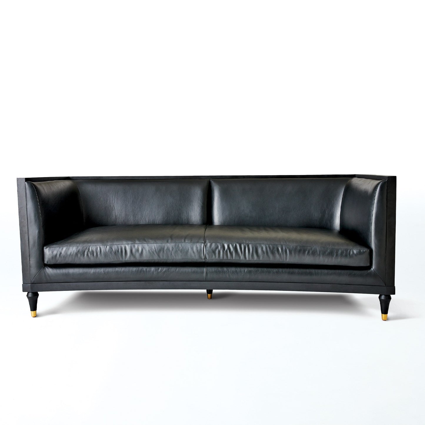 Global Views Arc Sofa-Black Leather