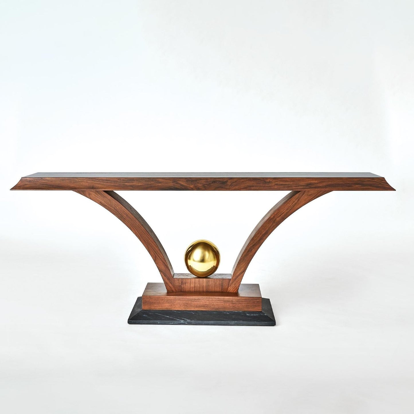 Global Views Colby Console Walnut/Brass