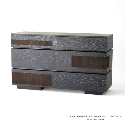 Global Views Brazil Dresser-Black Cerused Oak