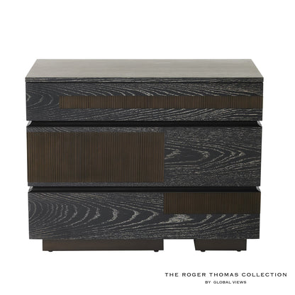 Global Views Brazil Chest-Black Cerused Oak