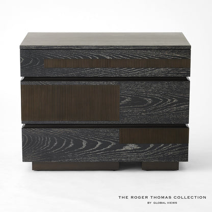 Global Views Brazil Chest-Black Cerused Oak