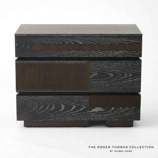 Global Views Brazil Chest-Black Cerused Oak