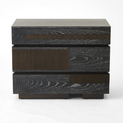 Global Views Brazil Chest-Black Cerused Oak