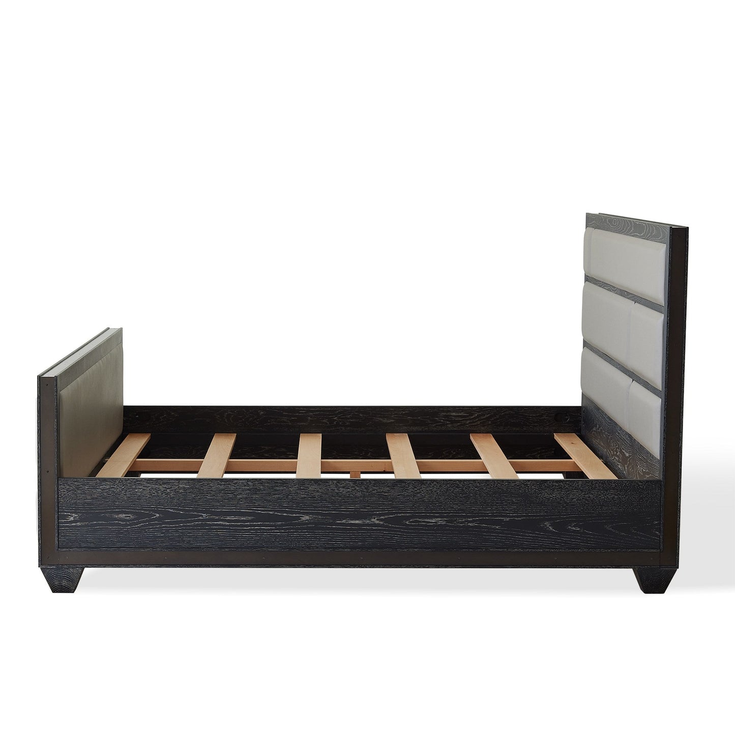 Global Views Brazil Queen Bed-Black Cerused Oak