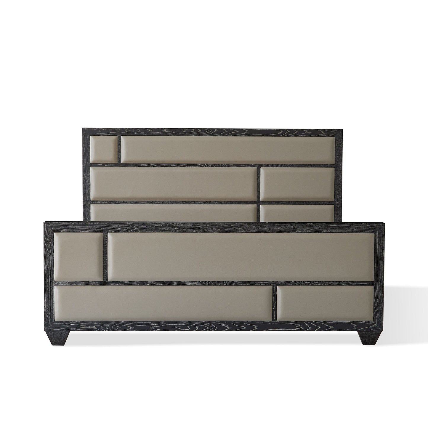 Global Views Brazil Queen Bed-Black Cerused Oak