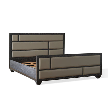 Global Views Brazil King Bed-Black Cerused Oak