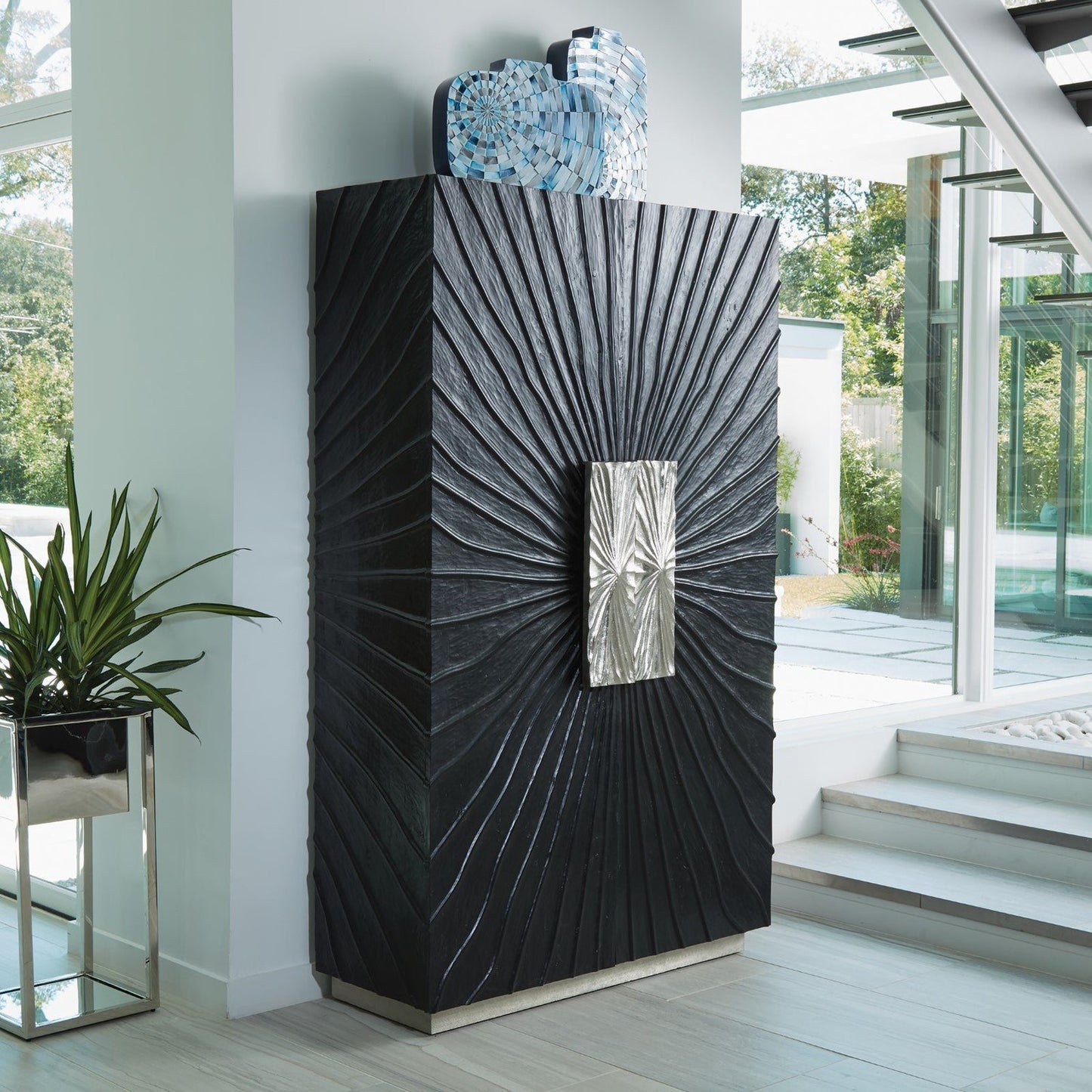 Global Views Pleated Tall Cabinet