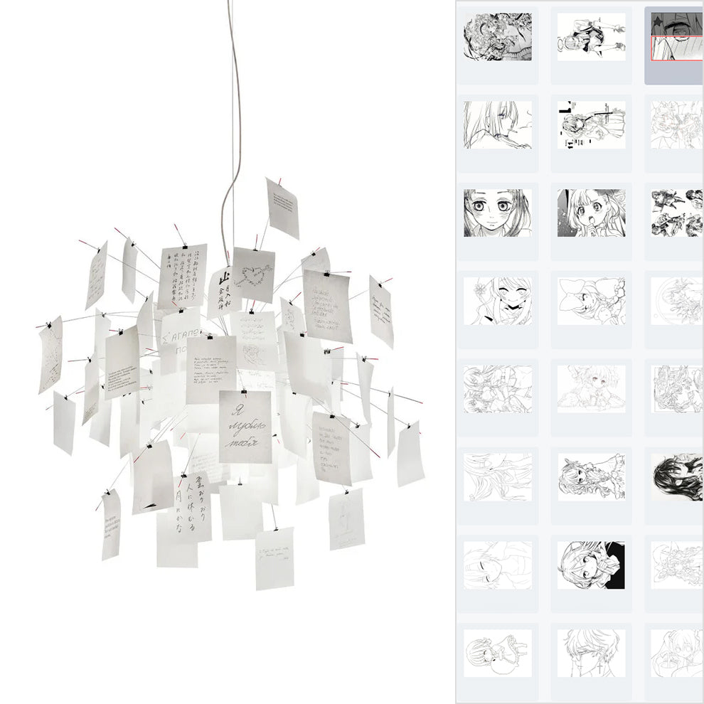 Paper Chandelier Dia 23.6″ x H 23.6″ / Anime Theme Chandelier