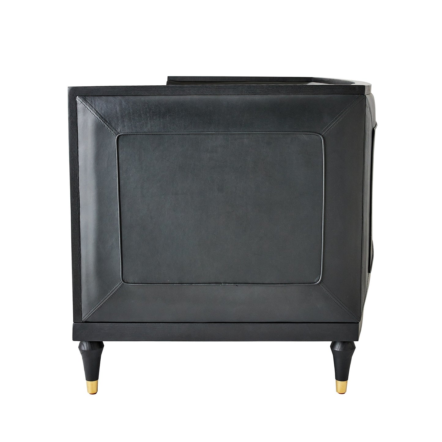 Global Views Arc Sofa-Black Leather