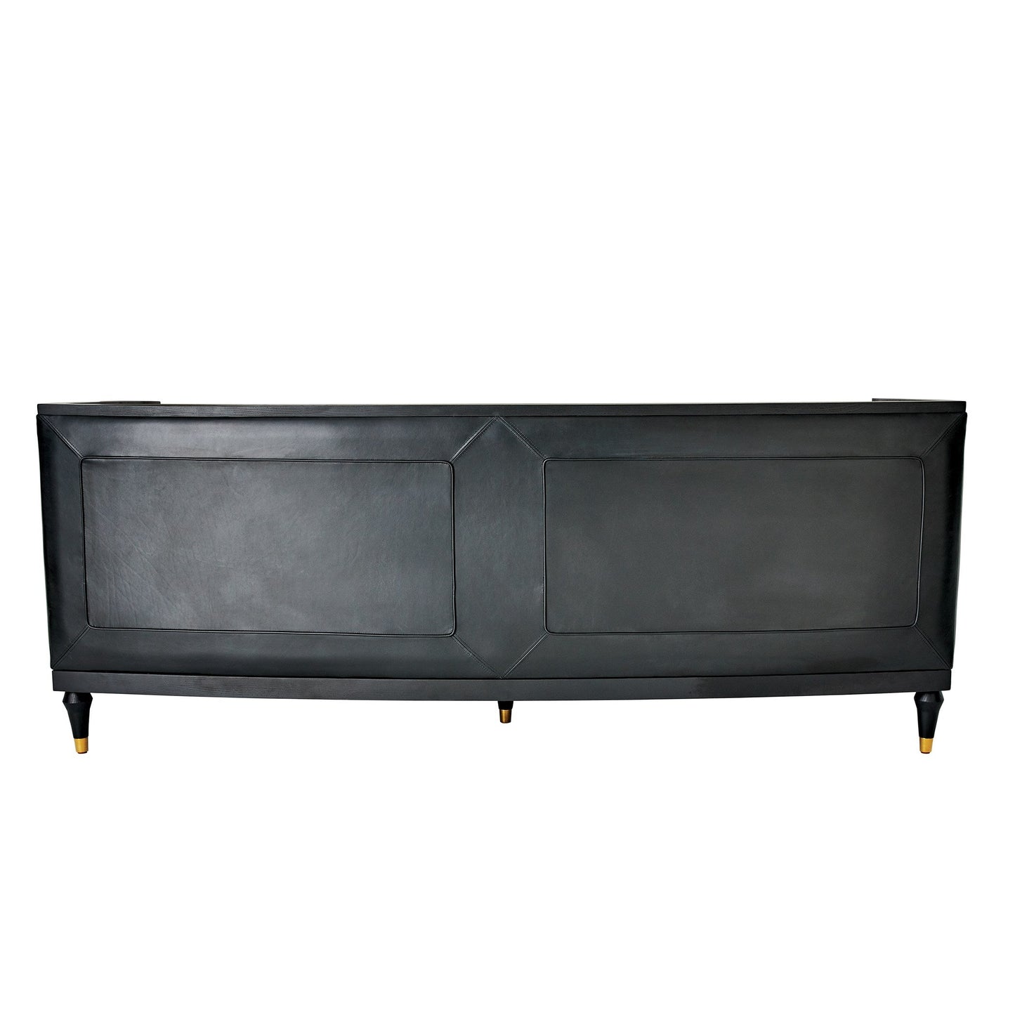 Global Views Arc Sofa-Black Leather