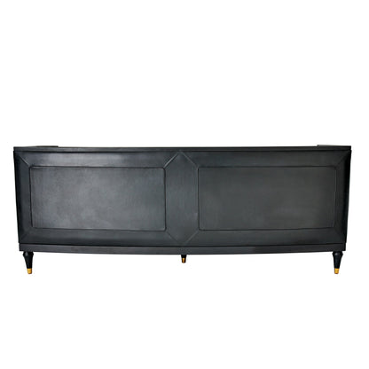 Global Views Arc Sofa-Black Leather