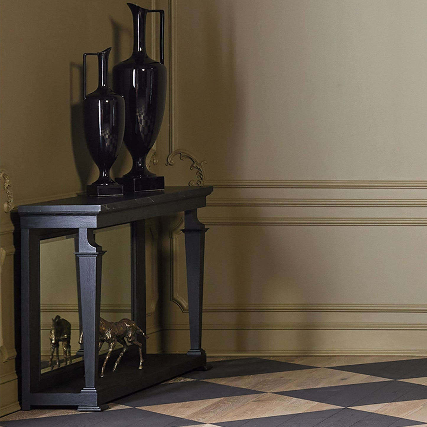 Global Views Josephine Console-Blackened Oak
