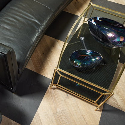 Global Views Arc Sofa-Black Leather