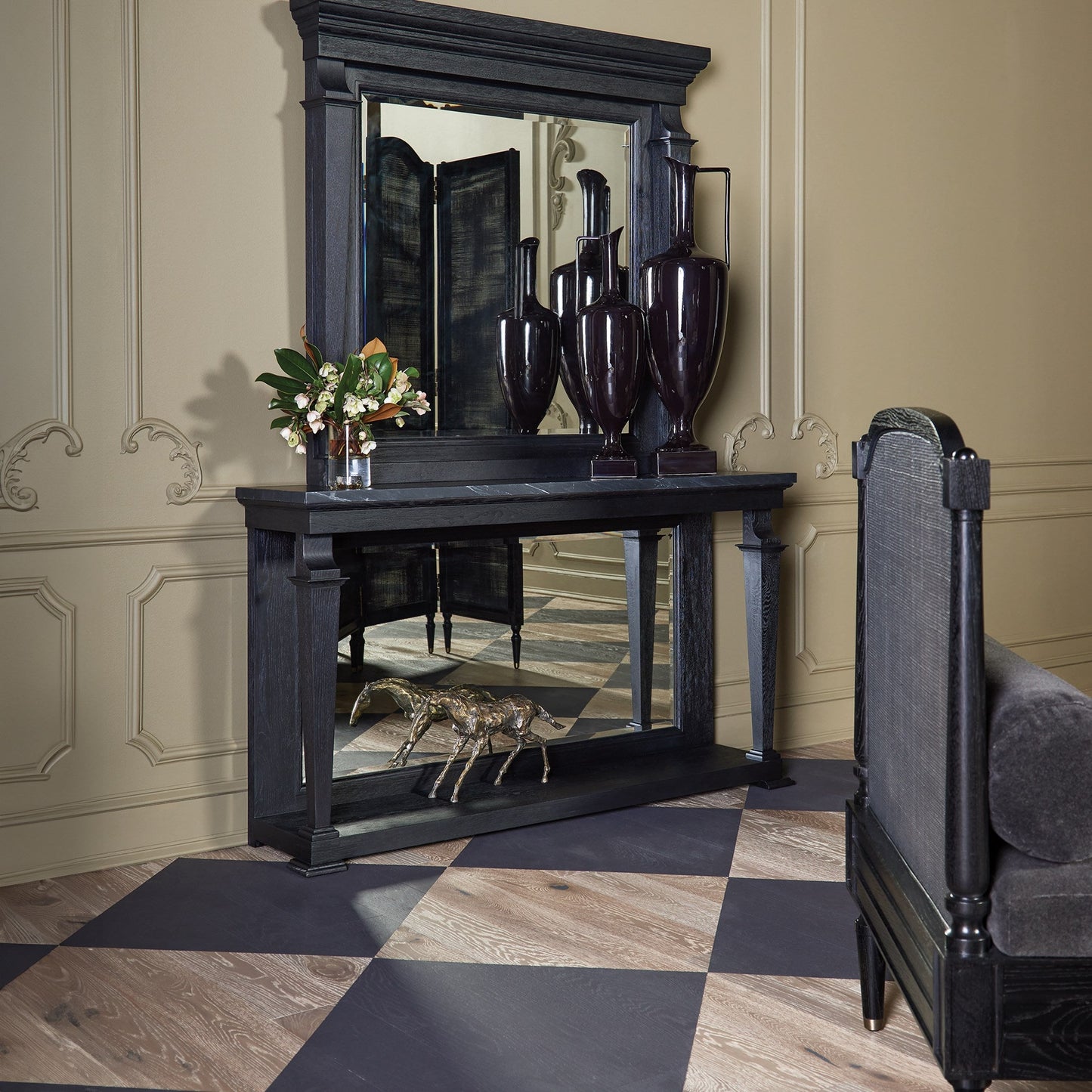 Global Views Josephine Console-Blackened Oak