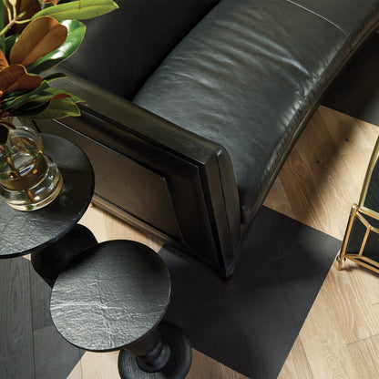 Global Views Arc Sofa-Black Leather