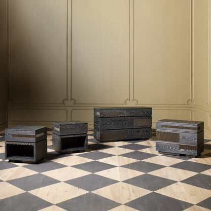 Global Views Brazil Chest-Black Cerused Oak
