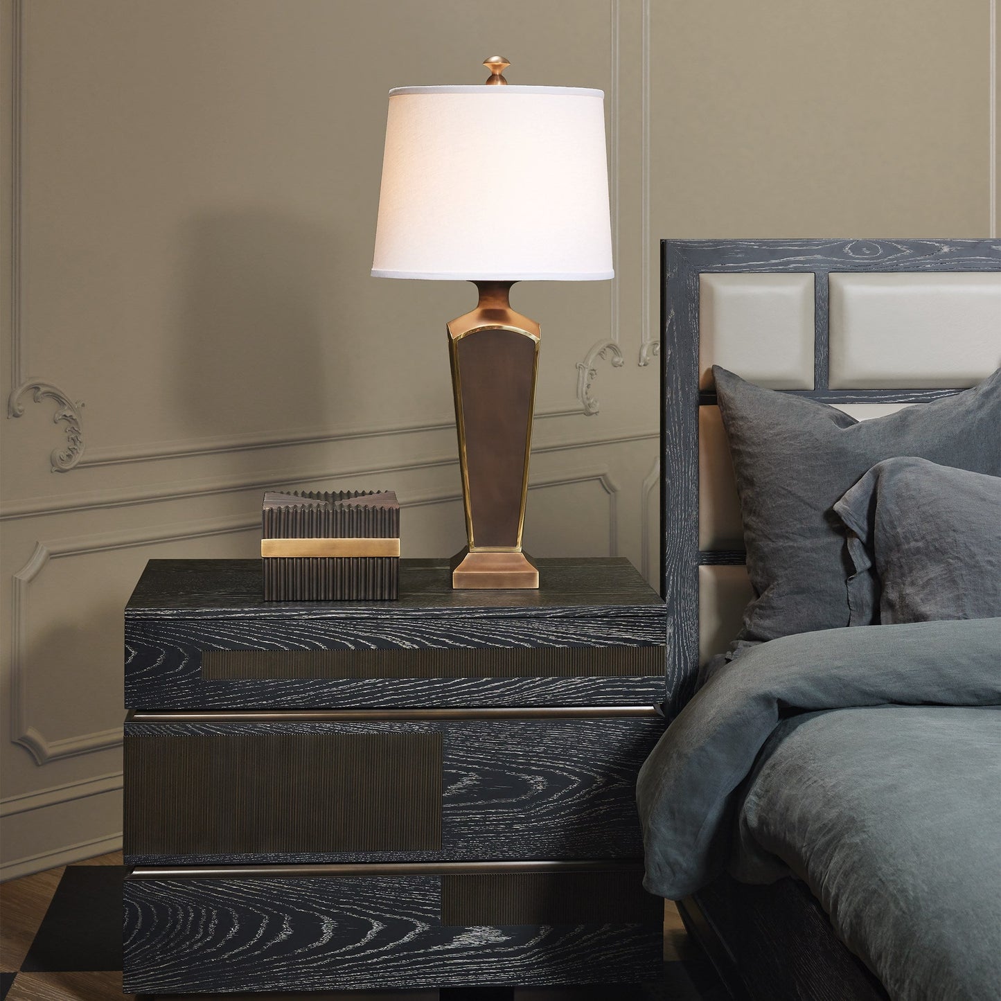 Global Views Brazil Chest-Black Cerused Oak
