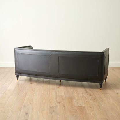 Global Views Arc Sofa-Black Leather