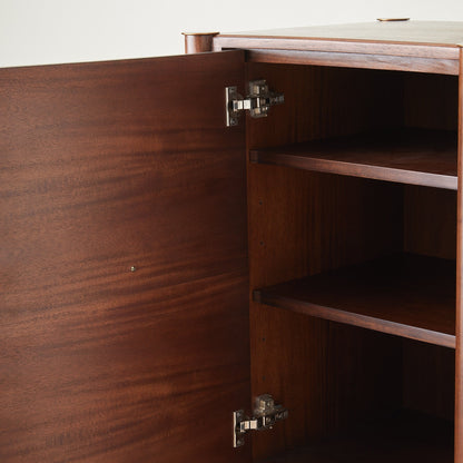 Global Views Triple Curve Cabinet Walnut