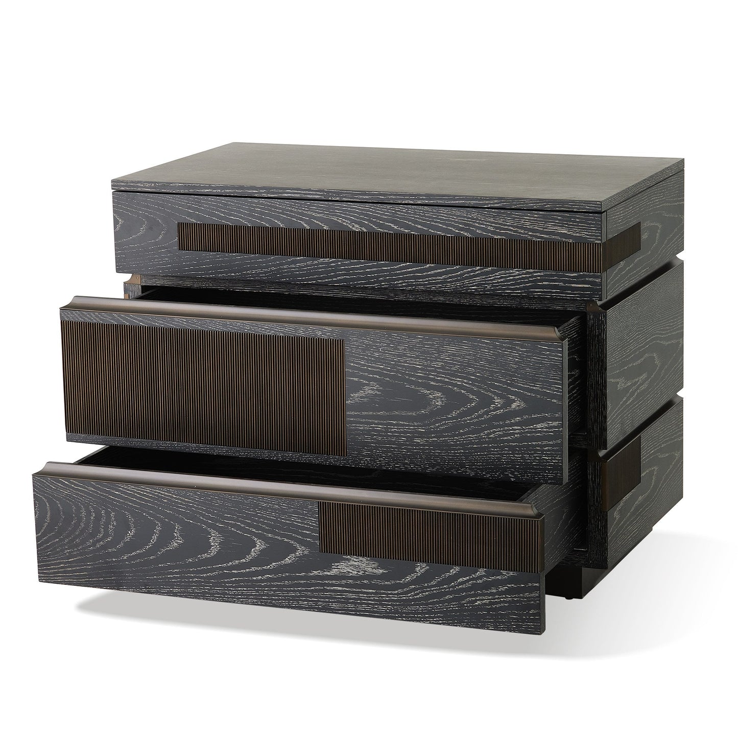 Global Views Brazil Chest-Black Cerused Oak