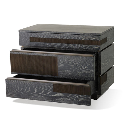 Global Views Brazil Chest-Black Cerused Oak