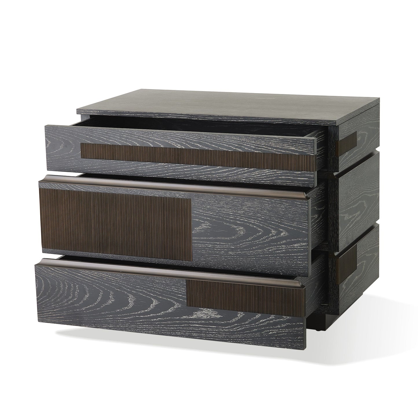 Global Views Brazil Chest-Black Cerused Oak