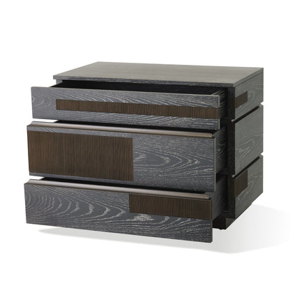 Global Views Brazil Chest-Black Cerused Oak