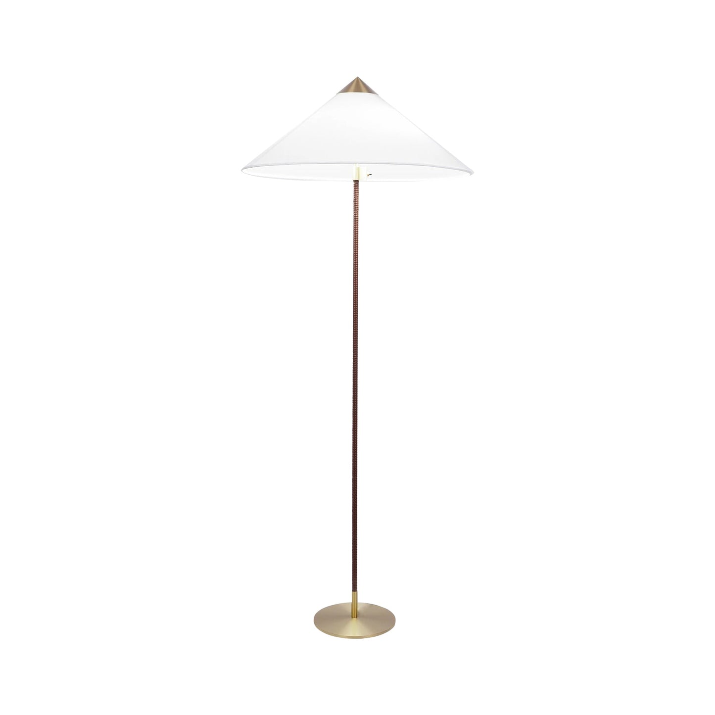 9602 Floor Lamp ? 24.8″ x H 60.6″ / Dia 63cm x H 154cm / White fabric lampshade & Dark brown light pole / US plug Floor