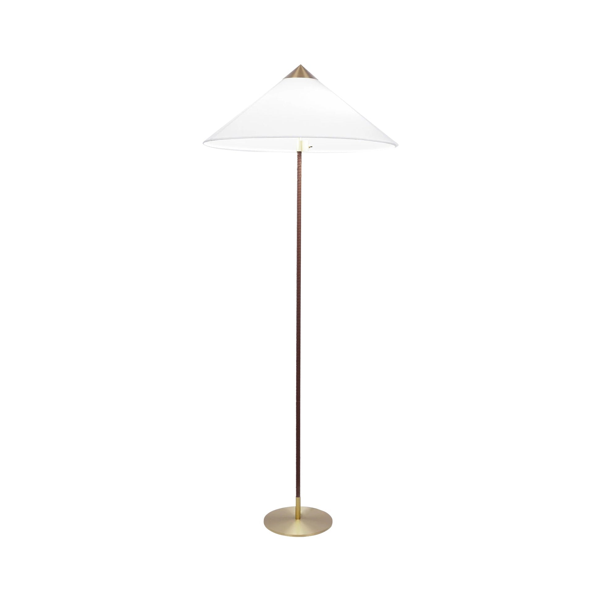 9602 Floor Lamp ? 24.8″ x H 60.6″ / Dia 63cm x H 154cm / White fabric lampshade & Dark brown light pole / US plug Floor
