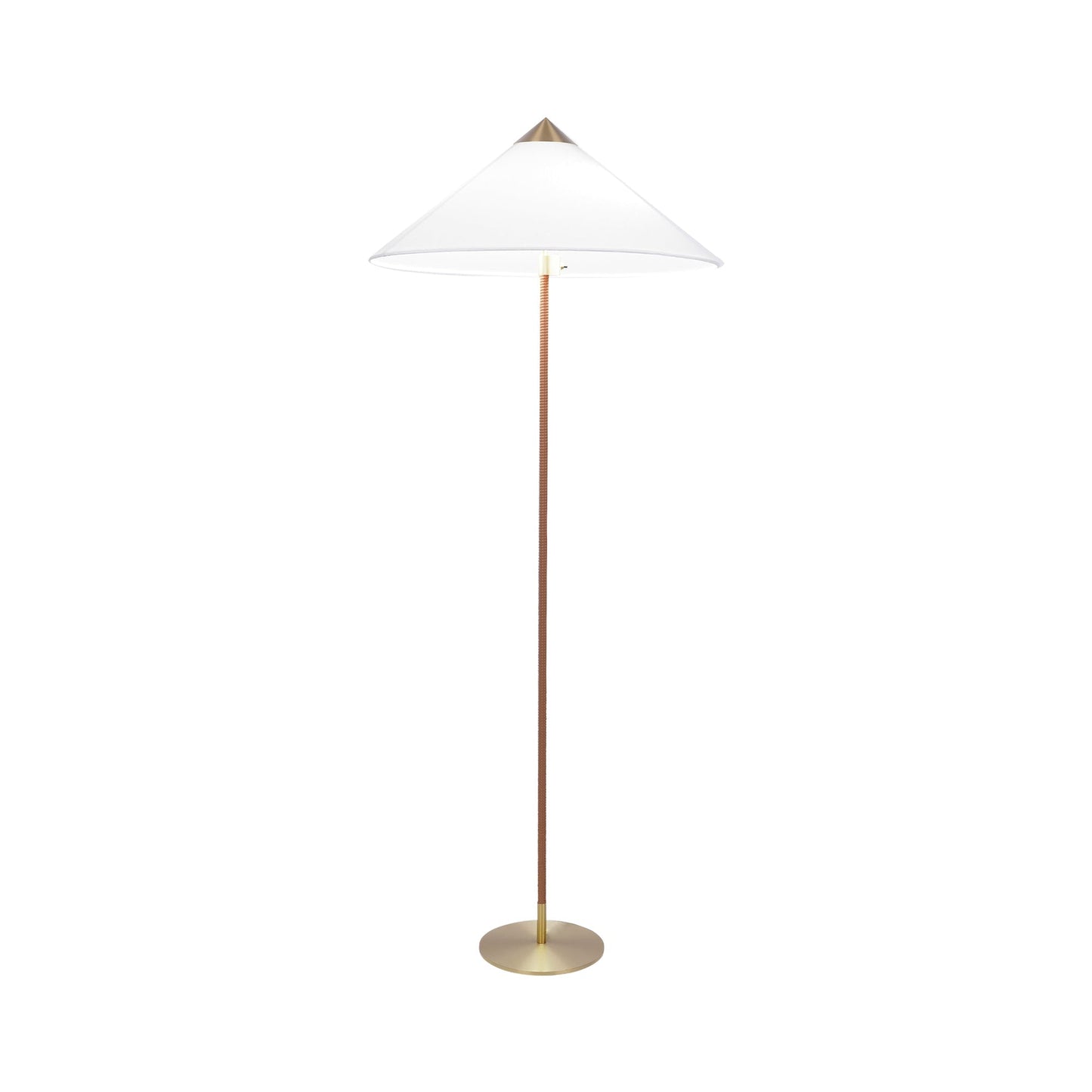 9602 Floor Lamp ? 24.8″ x H 60.6″ / Dia 63cm x H 154cm / White fabric lampshade & Brown light pole / US plug Floor lamp