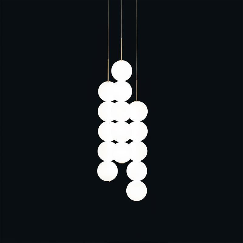 Abacus Pendant Light 3 heads Dia 11.8″ x H 23.6″ / Dia 30cm x H 60cm / Gold & Plastic ball / Warm White Pendant light