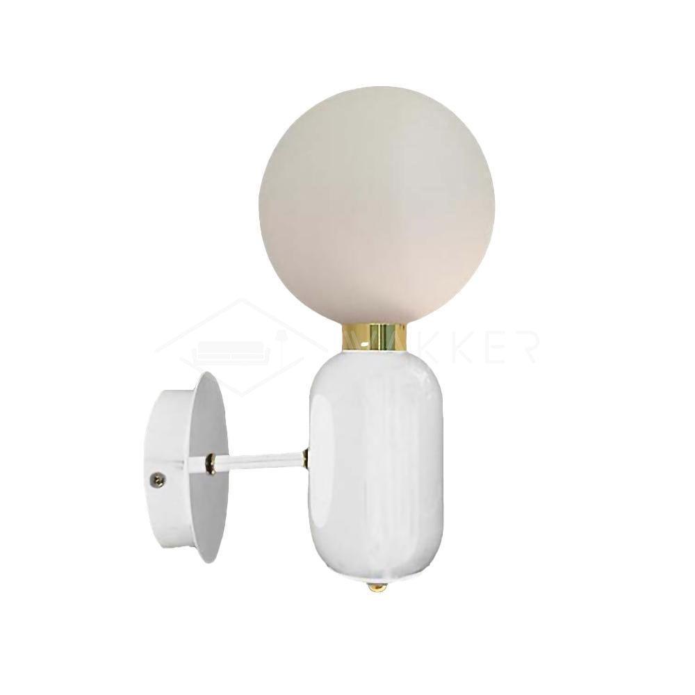 Kade Wall Light ? 5.9″ x H 13.4″ / Dia 15cm x H 34cm / White + White Wall lamp