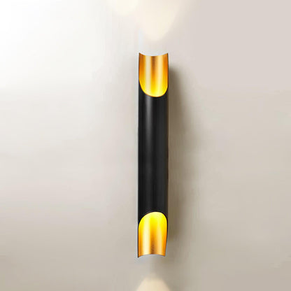 Abigali Straight Wall Lamp ? 2.7″ x H 15.7″ / Dia 6cm x H 40cm / Black & Gold Wall lamp