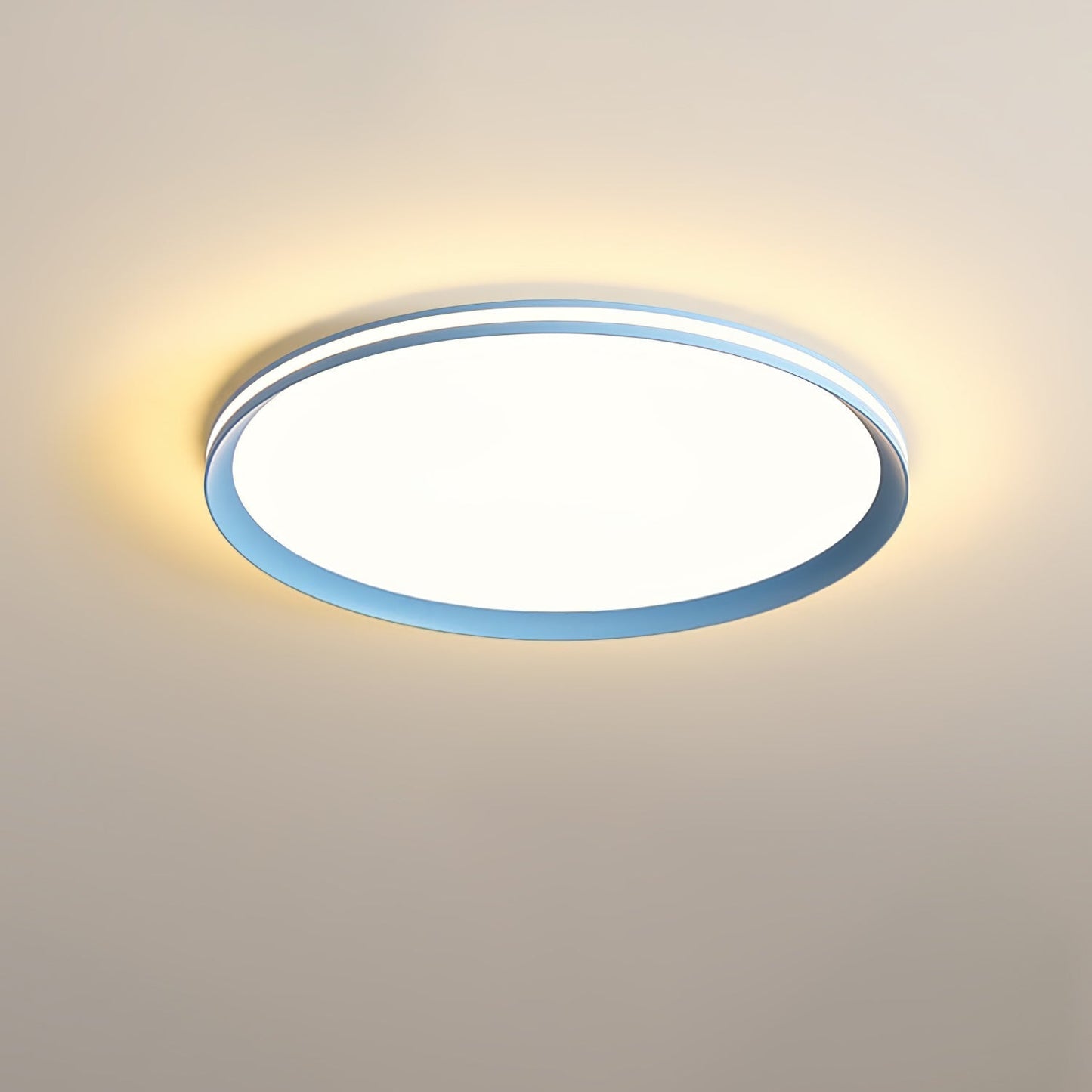 Acrylic Circular LED Ceiling Light ? 19.7″ x H 1.2″ / Dia 50cm x H 3cm / Blue / Three-Color Changing Light Ceiling lamp
