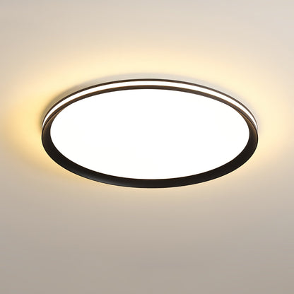 Acrylic Circular LED Ceiling Light ? 19.7″ x H 1.2″ / Dia 50cm x H 3cm / Black / Three-Color Changing Light Ceiling lamp