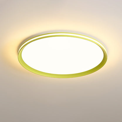 Acrylic Circular LED Ceiling Light ? 19.7″ x H 1.2″ / Dia 50cm x H 3cm / Green / Three-Color Changing Light Ceiling lamp