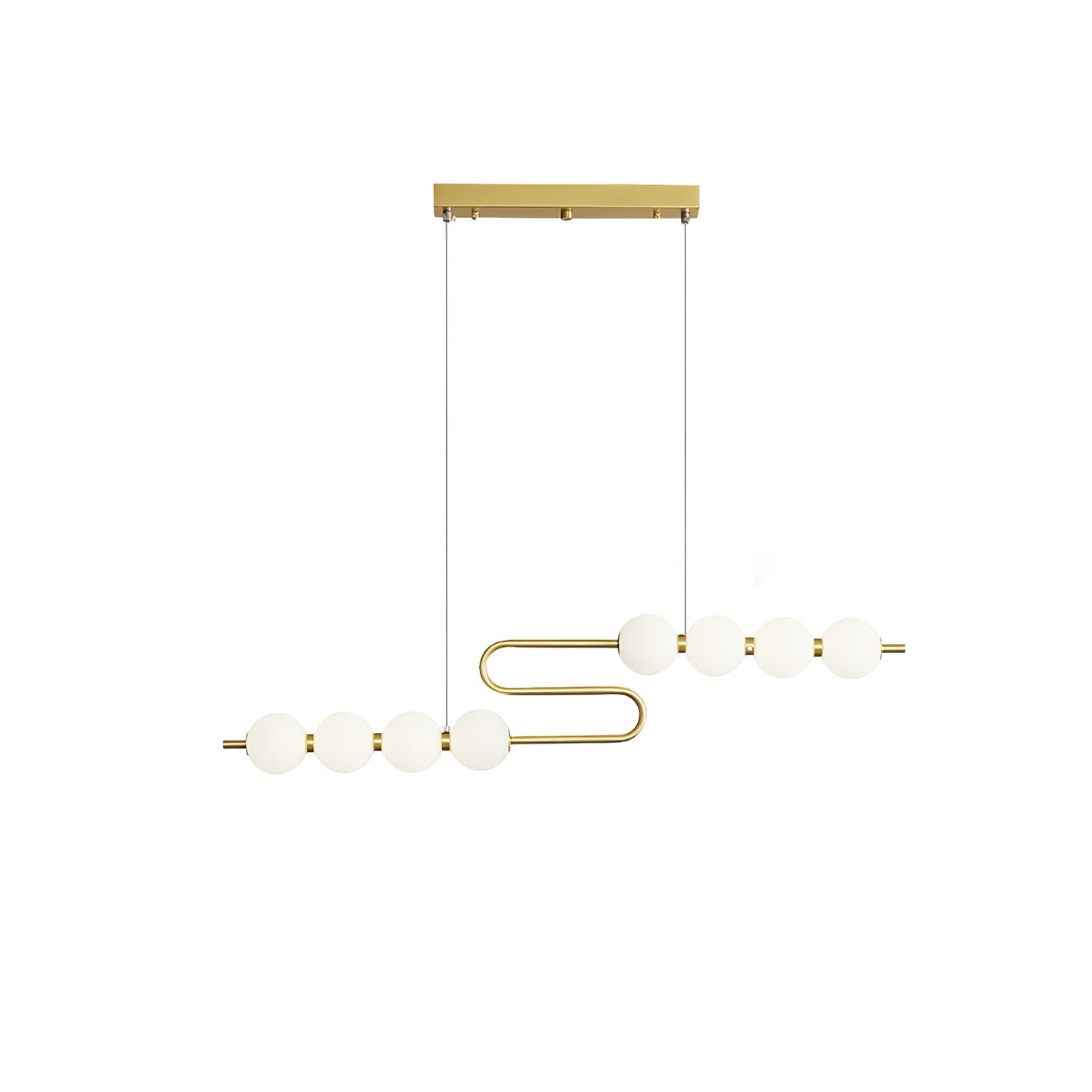 Acrylic Pearls Chandelier Model D Dia 31.9″ x H 11.8″ / Brass & White / Neutral Light Chandelier