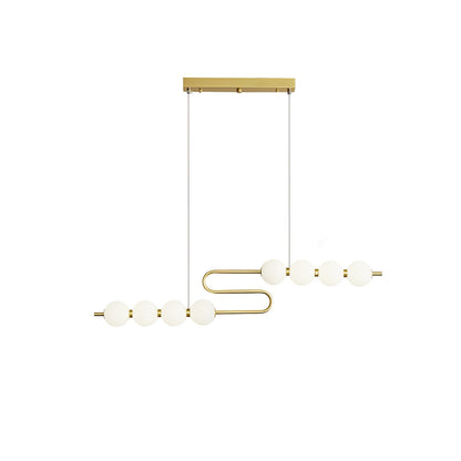 Acrylic Pearls Chandelier Model D Dia 31.9″ x H 11.8″ / Brass & White / Neutral Light Chandelier