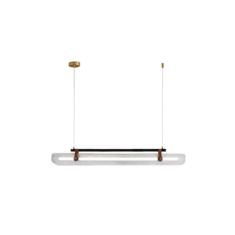 Acrylic Linear Chandelier L 31.5″ x W 3.9″ x H 6.3″/ L 80cm x W 10cm x H 16cm / Gold & Black & Clear / Warm light