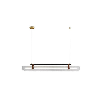 Acrylic Linear Chandelier L 31.5″ x W 3.9″ x H 6.3″/ L 80cm x W 10cm x H 16cm / Gold & Black & Clear / Warm light