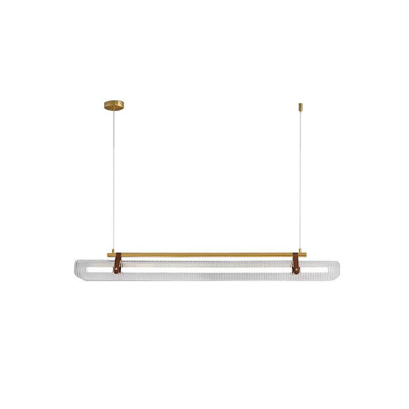Acrylic Linear Chandelier L 47.2″ x W 3.9″ x H 6.3″/ L 120cm x W 10cm x H 16cm / Gold & Clear / Warm light Pendant light