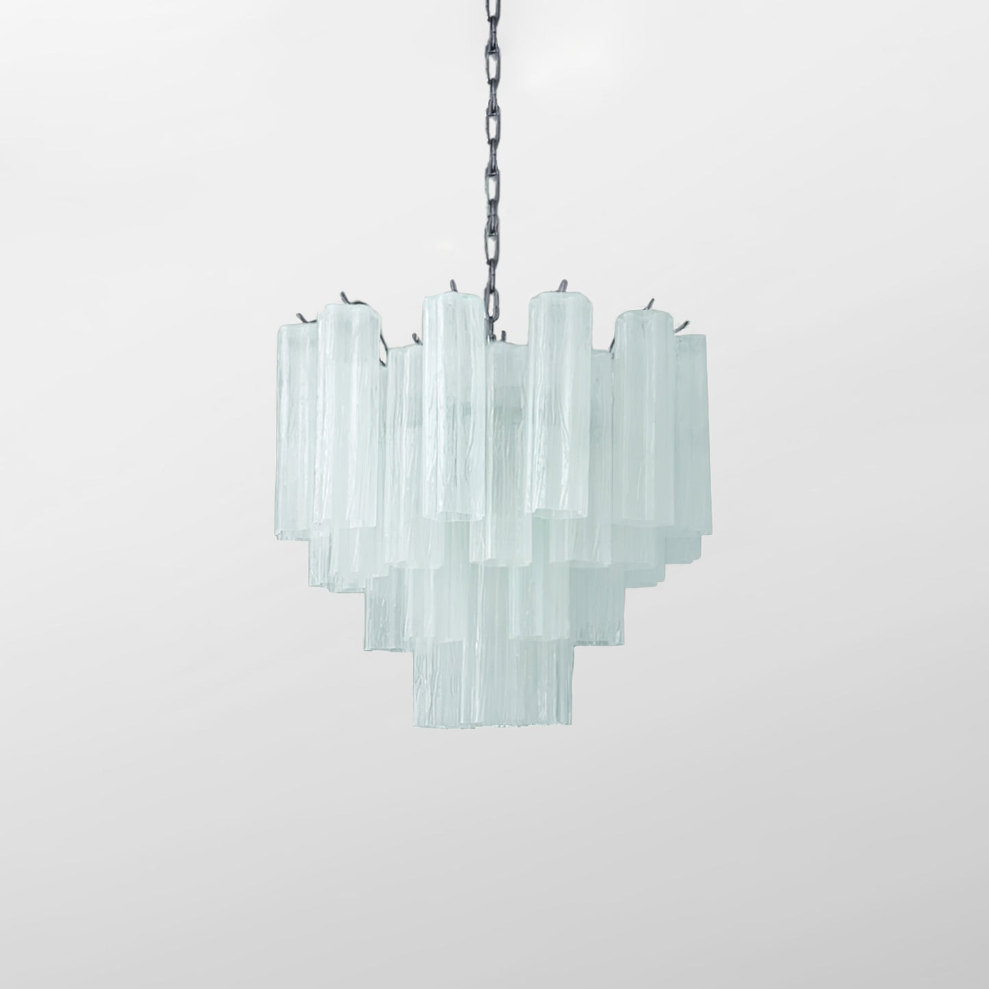 Addis Chandelier 3 layers Dia 22.8″ x H 19.7″ / Dia 58cm x H 50cm / Light Blue & Chrome Chandelier