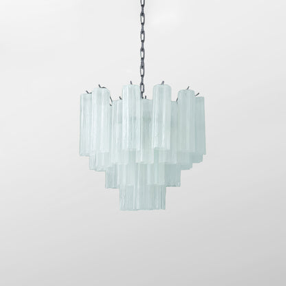 Addis Chandelier 3 layers Dia 22.8″ x H 19.7″ / Dia 58cm x H 50cm / Light Blue & Chrome Chandelier