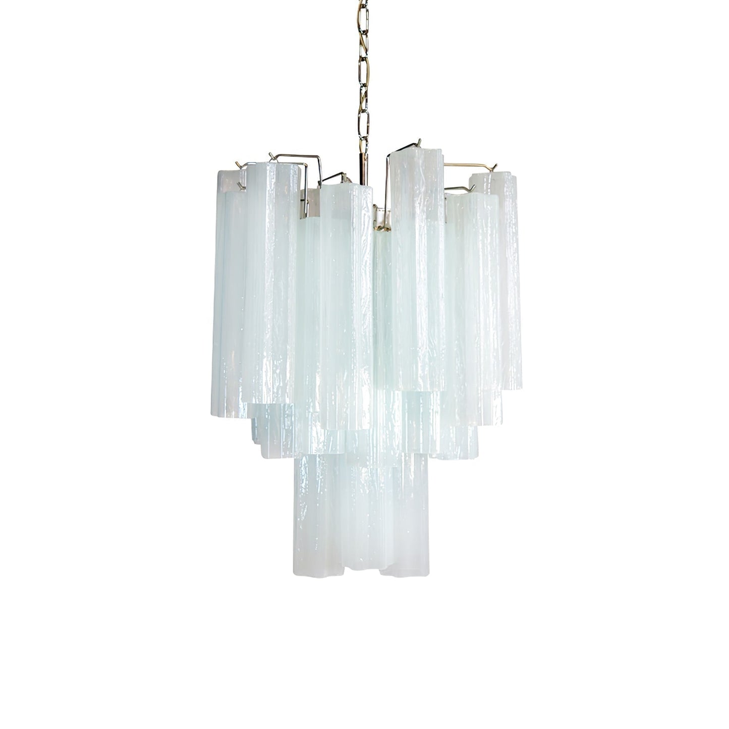 Addis Chandelier 2 layers Dia 17.7″ x H 19.7″/ Dia 45cm x H 50cm / Light Blue & Chrome Chandelier