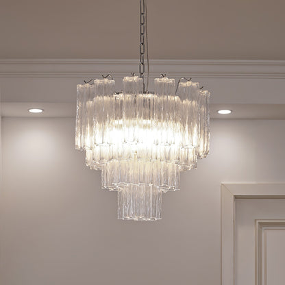 Addis Chandelier 3 layers Dia 22.8″ x H 19.7″ / Dia 58cm x H 50cm / Clear & Chrome Chandelier