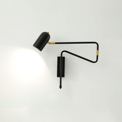 Adjustable Arm Reading Wall Lamp Model A L 16.5″ x H 15.7″ / L 42cm x H 40cm / Black & Gold Wall lamp