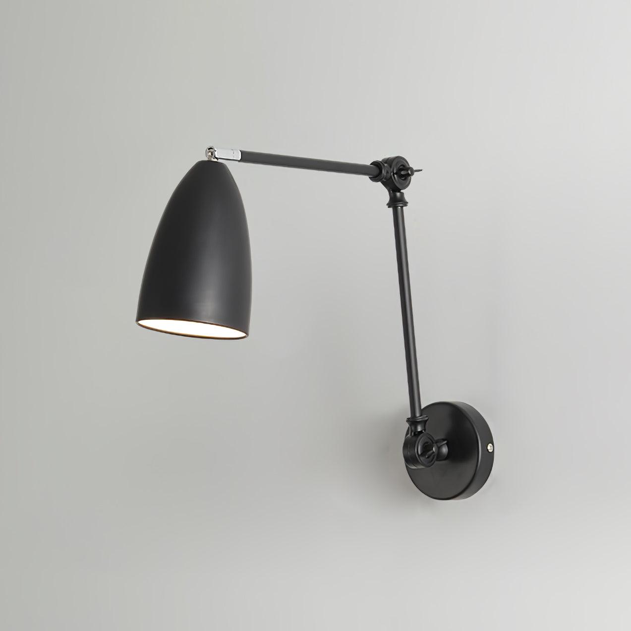 Adjustable Swing Arm Wall Lamp Dia 3.9″ x H 6.1″ / Dia 10cm x H 15.5cm / Black Wall lamp