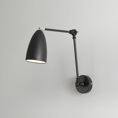 Adjustable Swing Arm Wall Lamp Dia 3.9″ x H 6.1″ / Dia 10cm x H 15.5cm / Black Wall lamp