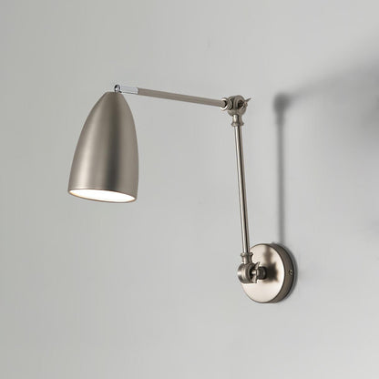 Adjustable Swing Arm Wall Lamp Dia 3.9″ x H 6.1″ / Dia 10cm x H 15.5cm / Nickel Wall lamp