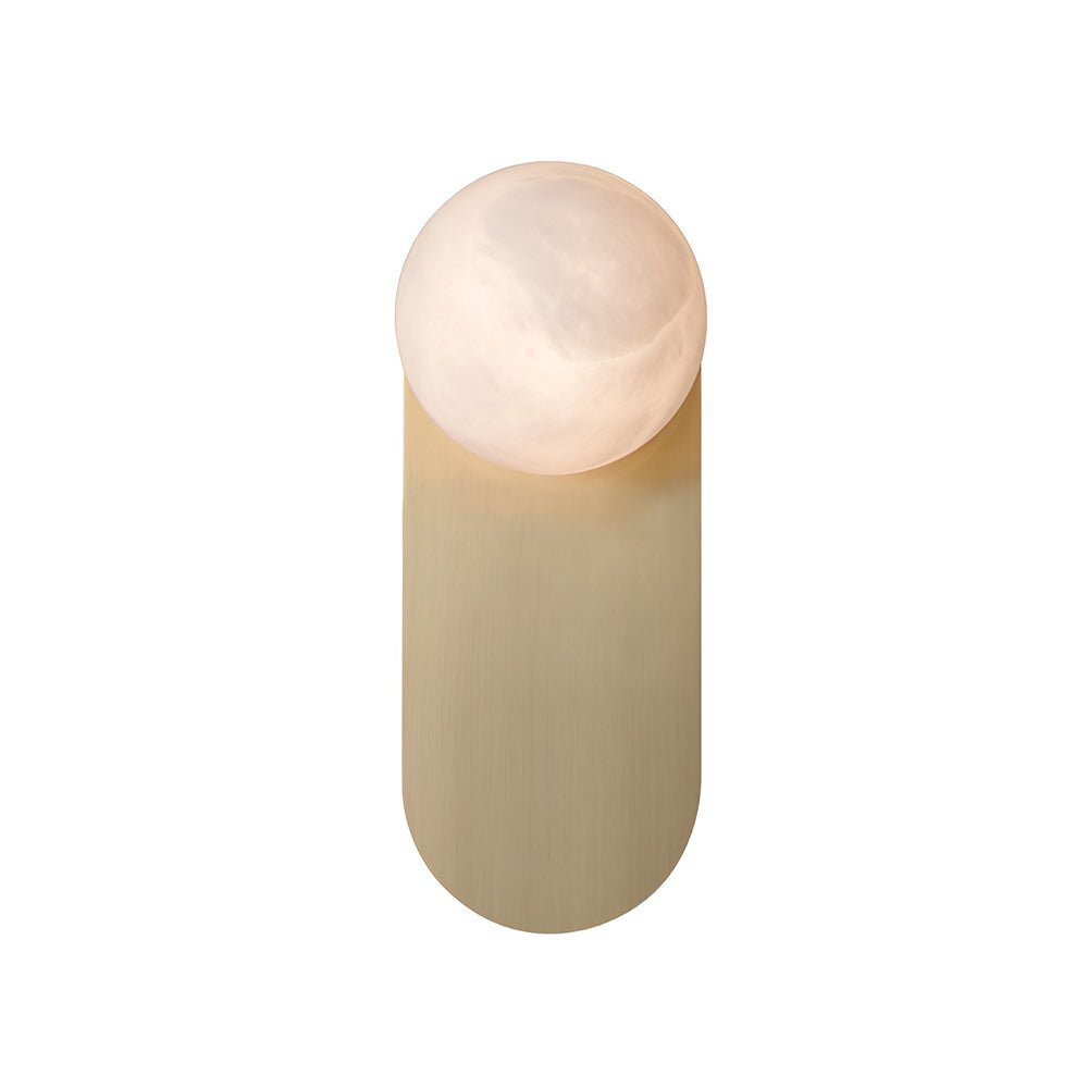 Adrion Alabaster Wall Light Dia 4.7″ x H 11.8″ / Dia 12cm x H 30cm / Copper & White / Single Wall lamp